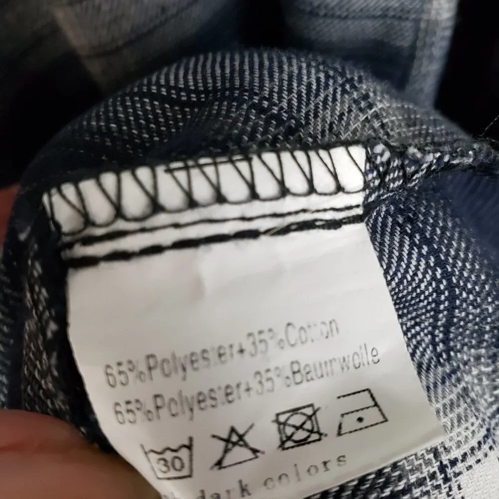 Kate Kasin Flannel Tunic Popover Shirt Dress Blue Gray Plaid Womens Size Small - Picture 5 of 6